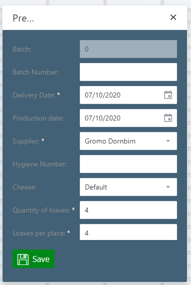 Row Display Putaway Popup
