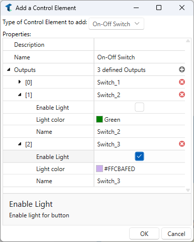 Control Panel On-Off Switch Control