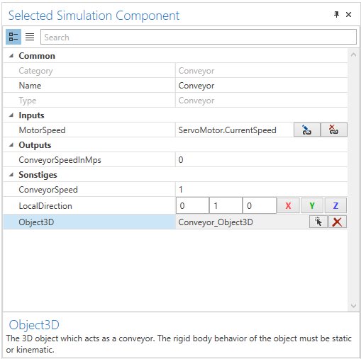 Conveyor Example Properties