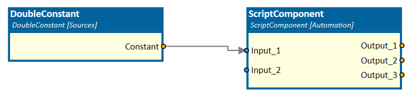 DoubleConstant connected to ScriptComponent