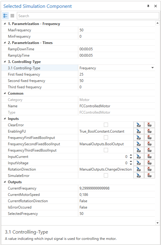 FCControlledMotor Example Properties