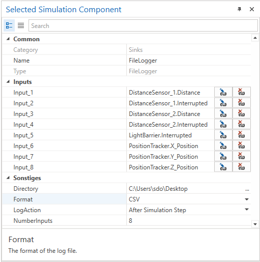 FileLogger Example Properties