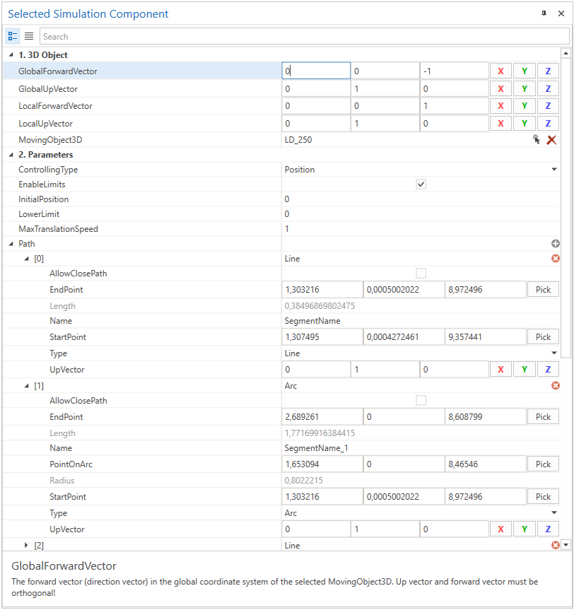 KinematicPathMover example properties