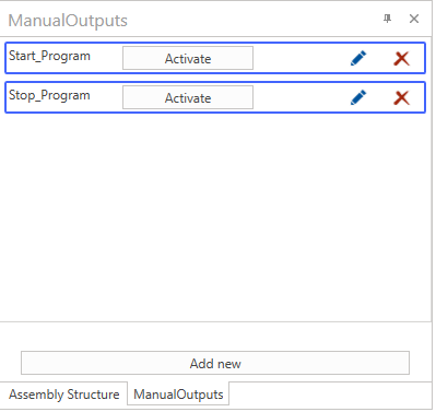 ManualOutputs connected to PLC Window