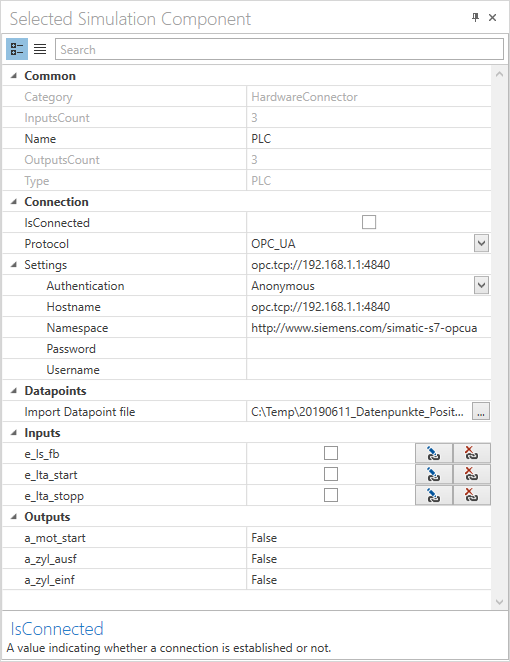 PLC Example Properties