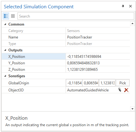 PositionTracker Example Properties