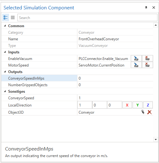 Conveyor Example Properties