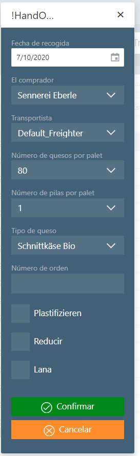 Almacén Ventana emergente Desalmacenar